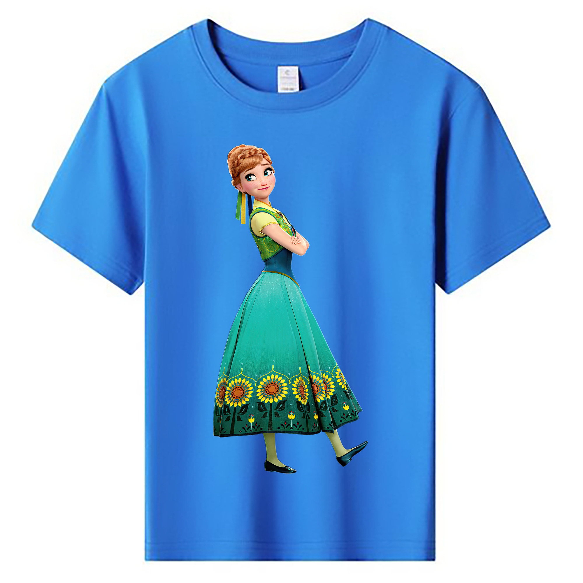 （画像用） アナと雪の女王 アンナ エルサ Frozen Anna Elsa 綿100％キッズTシャツ（フロントプリント）